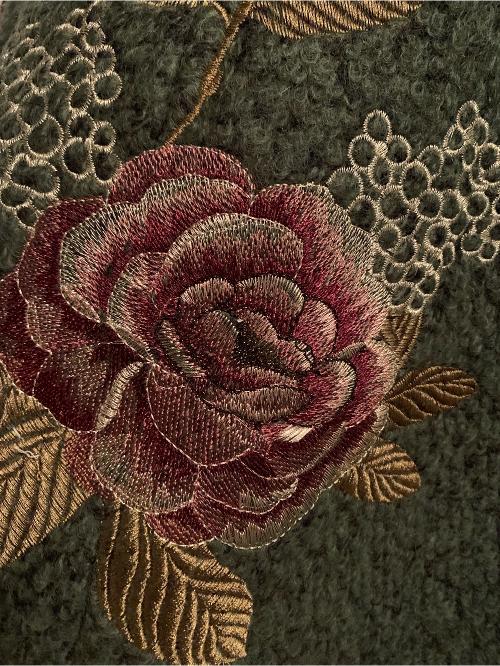 Vintage Wool Embroidered Floral Coat - Picture 6 of 13